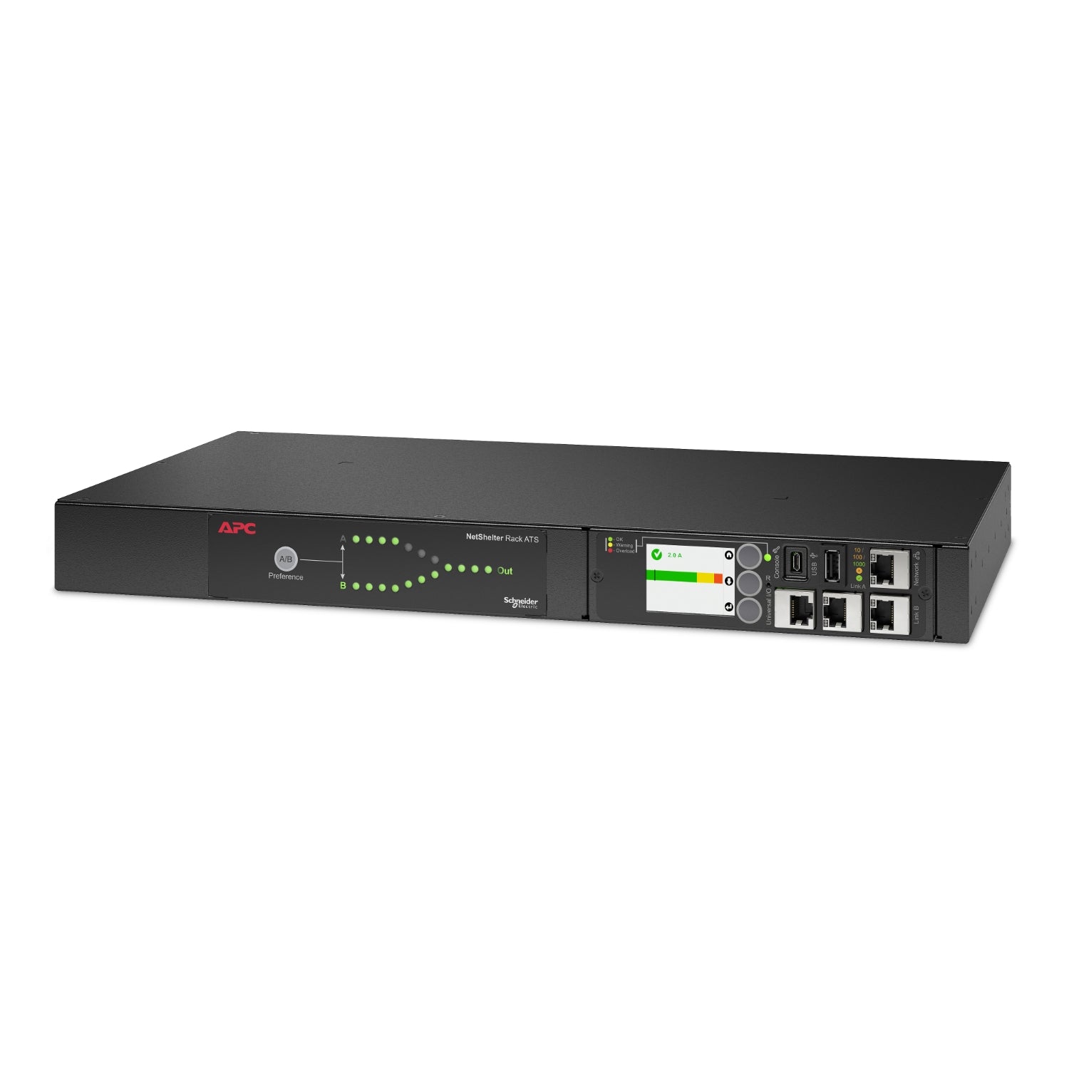 APC APC Netshelter Automatic Transfer Switch, 1U RM, 2x 230V/10A Input, 12x IEC C13 Output