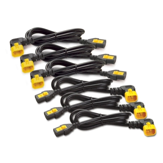 APC APC Locking Power Cord Kit, C13 to C14 (90 Degree), 1.2M Length, 6 Pack