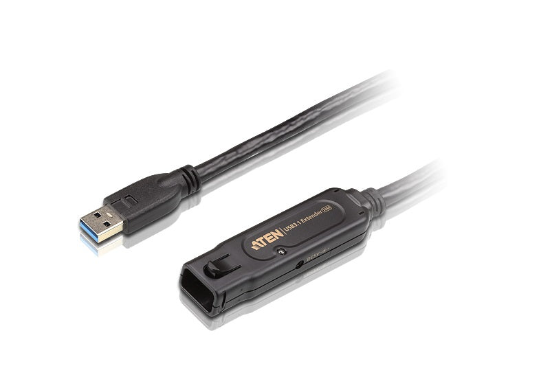 Aten Aten USB 3.1 Gen 1 10m Extender Cable with AC Adapter, support 5 Gbps data-rate, daisy-chain up to 50m, unique locker he