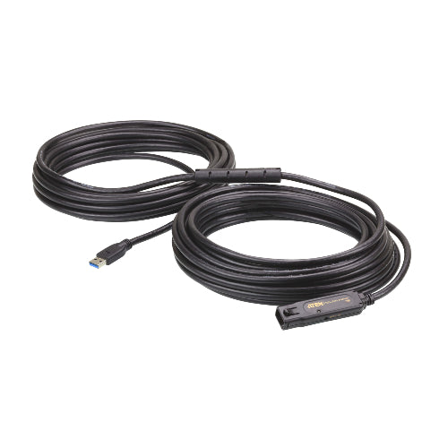 Aten Aten USB 3.2 Gen 1 15m Extender Cable with AC Adapter, support 5 Gbps data-rate, daisy-chain up to 30m, unique locker he