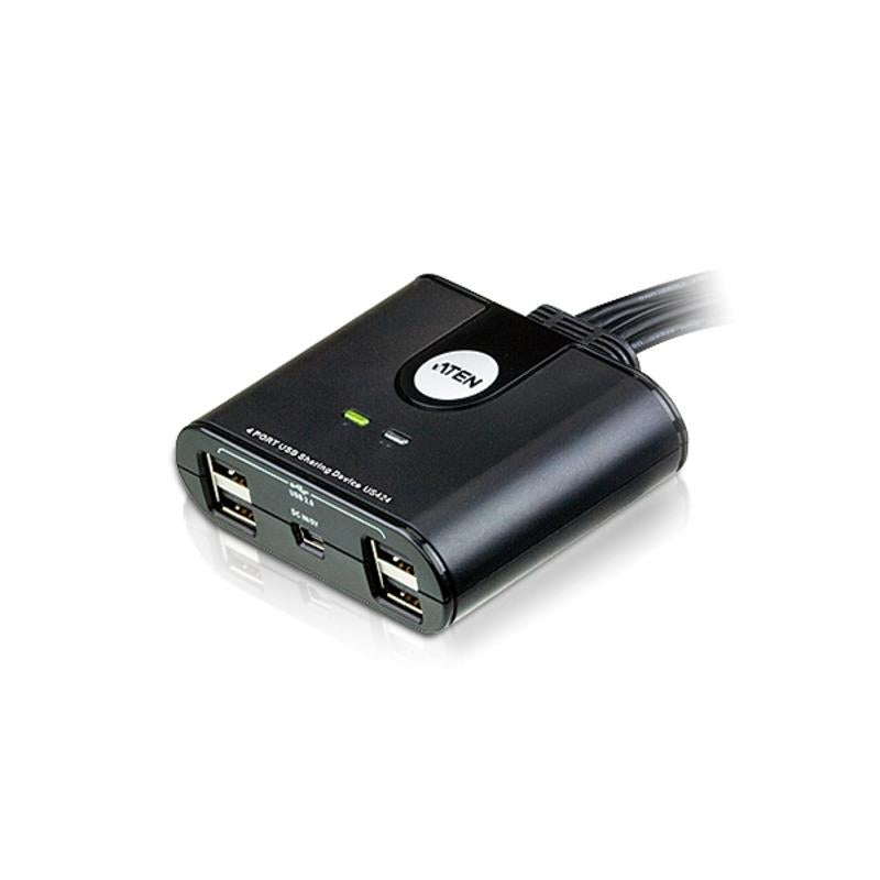 Aten Aten Peripheral Switch 4x4 USB 2.0, 4x PC, 4x USB 2.0 Ports, Remote Port Selector, Plug and Play, Hot Pluggable