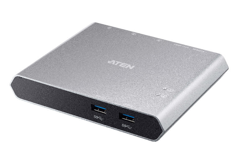 Aten Aten Sharing Switch 2x2 USB-C, 2x Devices, 2x USB 3.2 Gen2 Ports, Power Passthrough, Remote Port Selector, Plug and Play