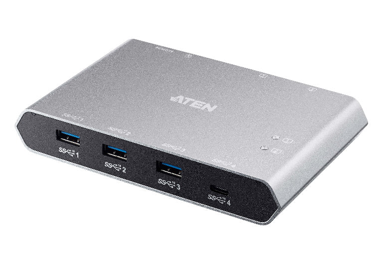 Aten Aten Sharing Switch Gen2 2x4 USB-C, 2x PC, 4x USB 3.2 Gen2 Ports (1x USB-C), Power Passthrough, OSX  Windows Compatible,