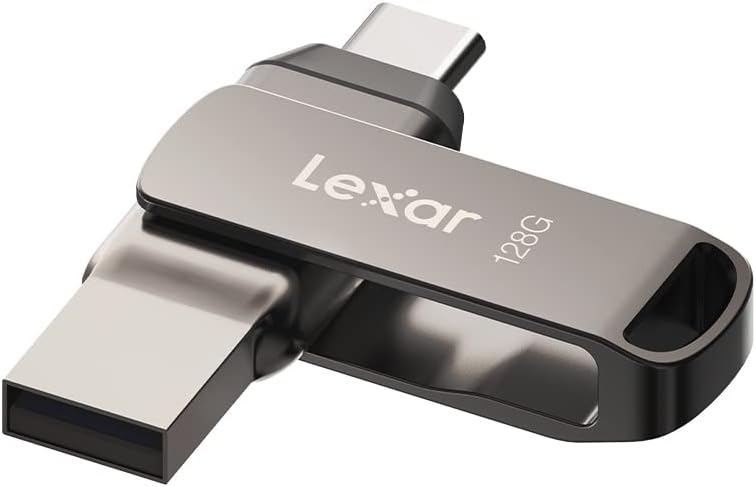 Lexar D400 64GB JumpDrive BL Titanium USB 3.1 Type-C, up to 130MB/s read quickly transfer a 3GB 4K movie clip in less than 1 minute, compared to the