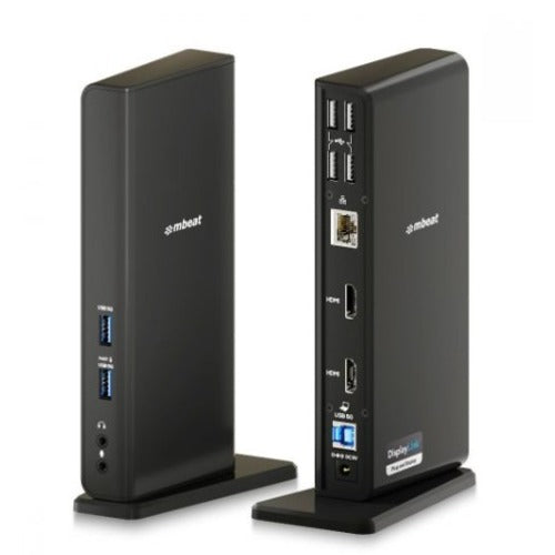 mbeat® USB-C/A Dual HDMI DisplayLink Docking Station Dual Full HD 1080p @60Hz 2 × HDMI 1.3 1 × USB-B 3.0 2 × USB-A 3.1 Gen 1 4 × USB-A 2.0