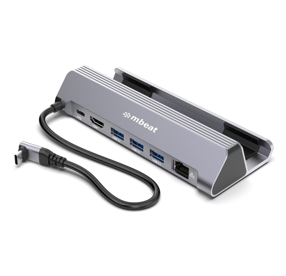 mbeat® USB-C Gaming Dock for Steam Deck  ROG Ally 100W PD pass-through 4K@60Hz (3840 × 2160) Gigabit Ethernet up to 10/100/1000Mbps  5Gbps data