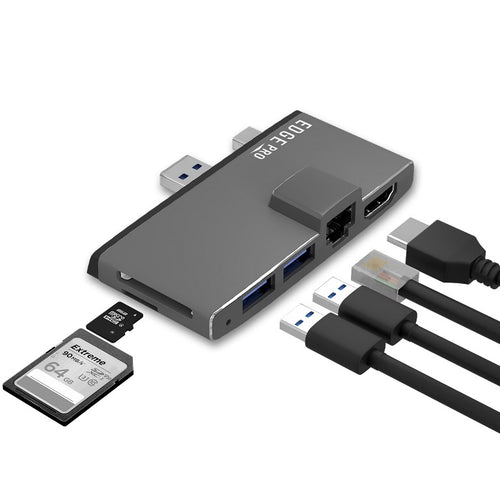 MBEAT (LS) mbeat®  Edge Pro Multifunction USB- C Hub for Microsoft Surface Pro 5/6  Metal Grey (HDMI, LAN, USB 3.0 Hub