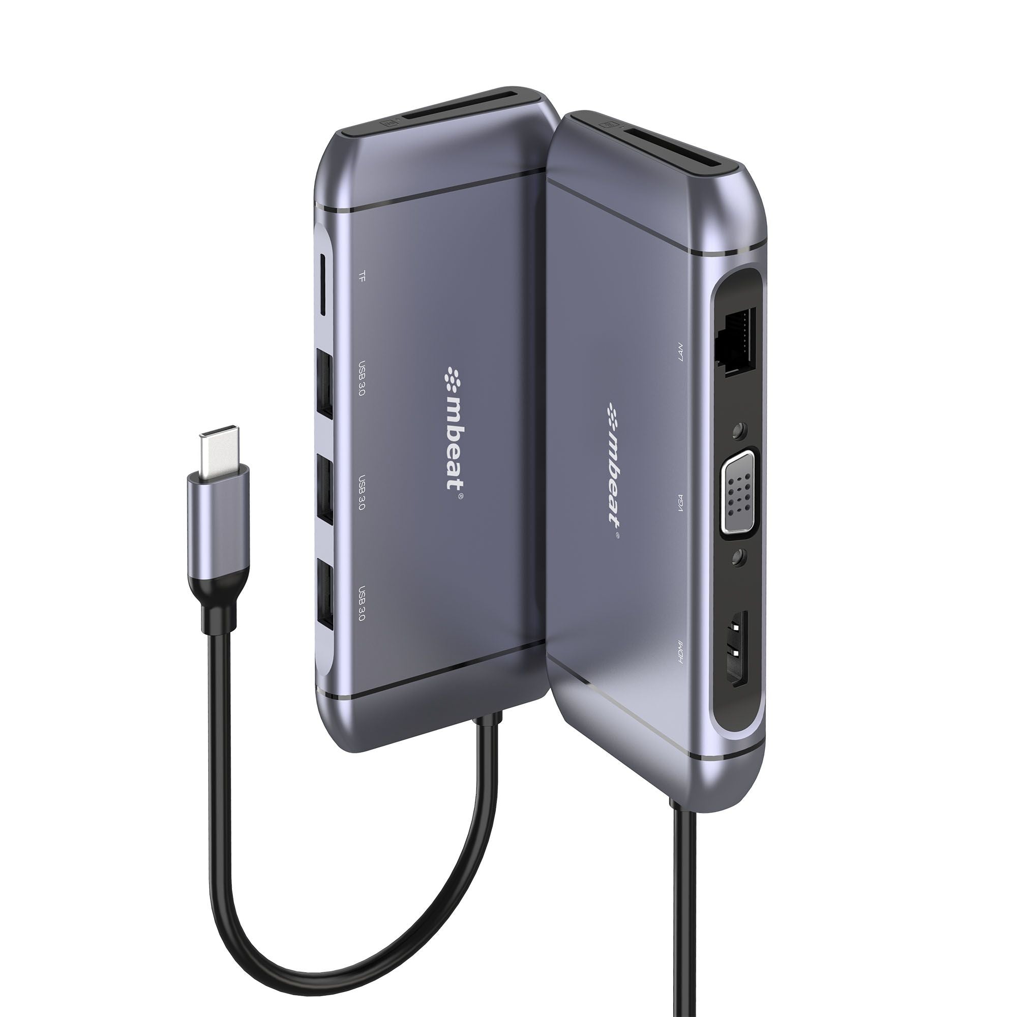 MBEAT (LS) mbeat® Elite X9 9-in-1 Multifunction USB-C Docking Station 1x HDMI, 1x VGA 1x USB-C Power Delivery 100W, 3x USB 3.