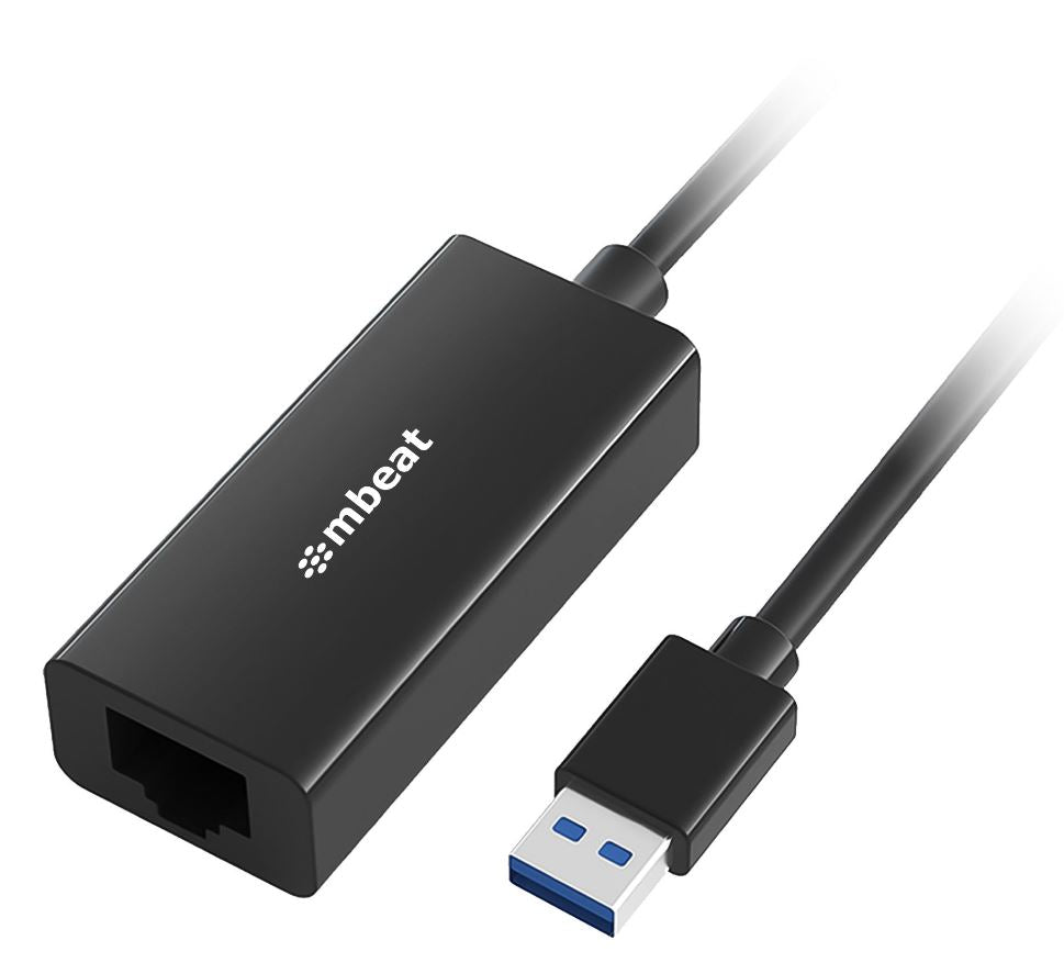 MBEAT (LS) mbeat® USB 3.0 Gigabit Etherent Adapter - Black RJ45, up to 1000Mbps speed. Compact and lightweight Material: ABS 
