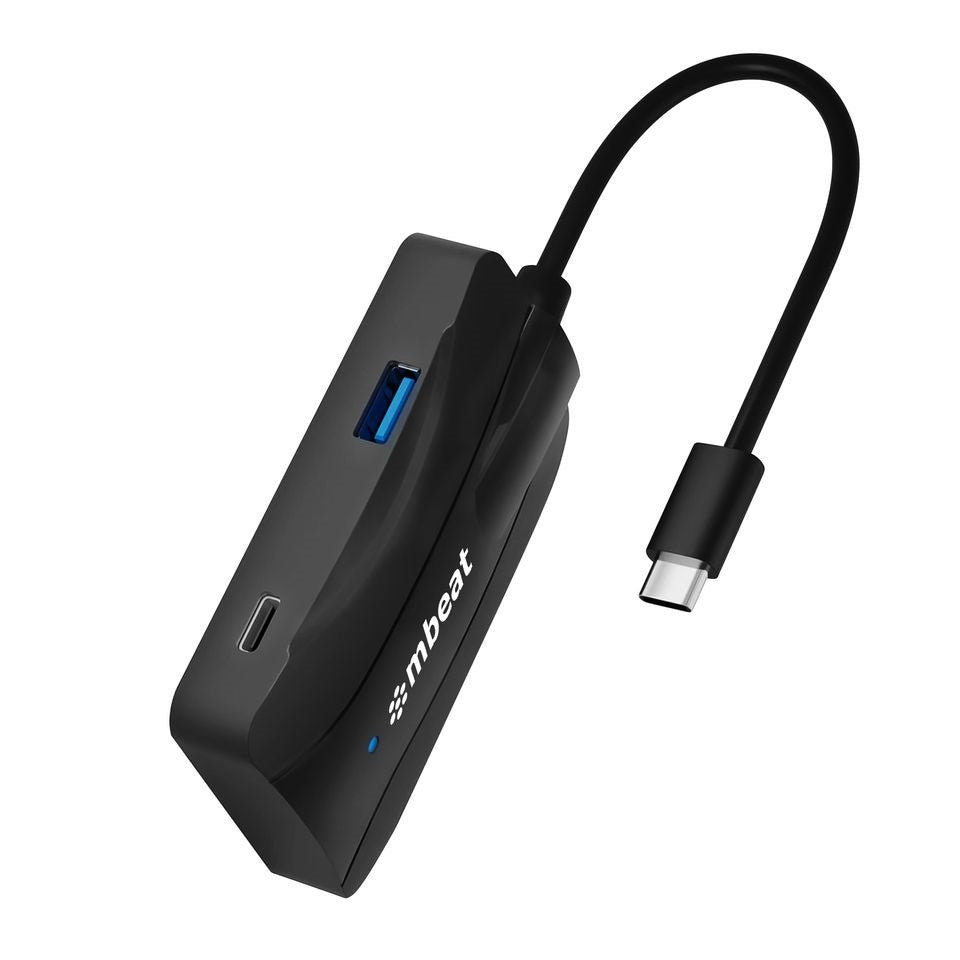 MBEAT (LS)mbeat® 4-Port 10Gbps USB-C 3.2 Gen2 Hub (2 USB-A  2 USB-C) Sleek, compact, and portable Cable Length: 16cm USB-C an