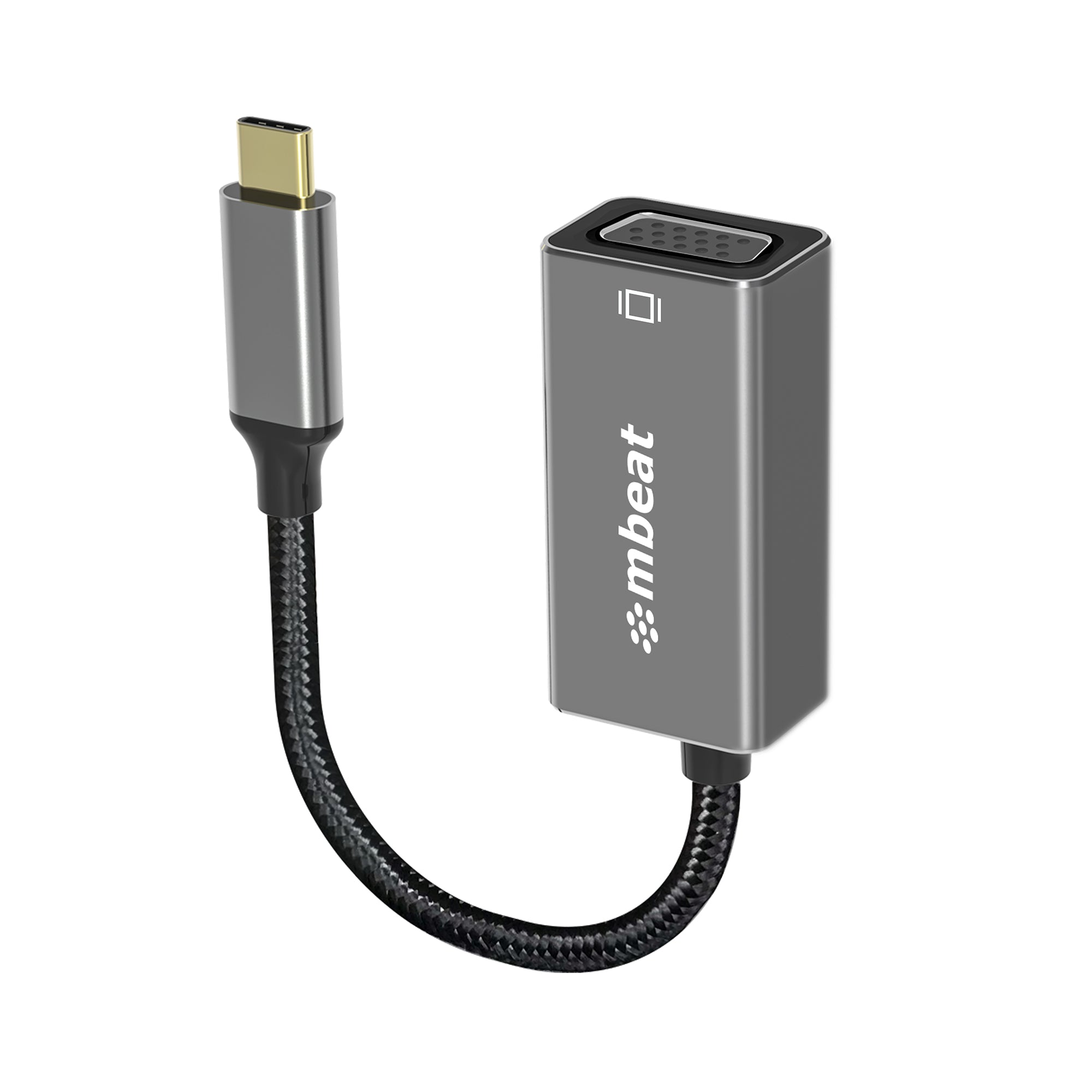 MBEAT (LS) mbeat® Elite USB-C to VGA Adapter - Coverts USB-C to VGA Female Port,  Supports up to1920×1080@60Hz - Space Grey W