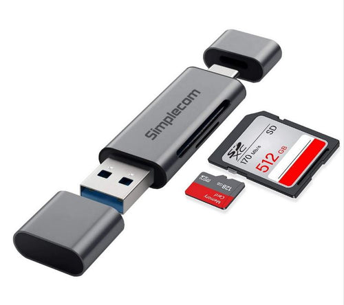 Simplecom (LS)Simplecom CR402 SuperSpeed USB-C and USB-A SD/MicroSD Card Reader USB 3.2 Gen 1 (USB 3.0)