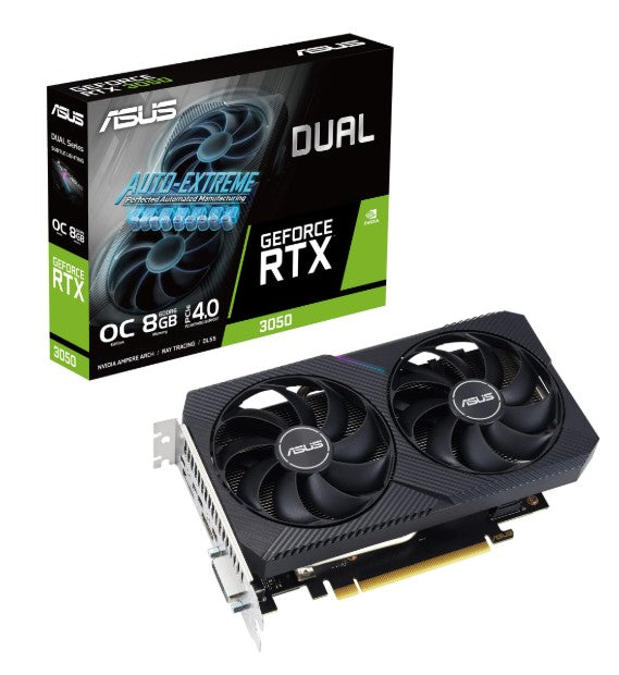 ASUS ASUS nVidia GeForce DUAL-RTX3050-8G-V2 RTX 3050 V2 8GB GDDR6 1777 MHz Boost Clock, RAM 14Gbps, Digital Max Resolution