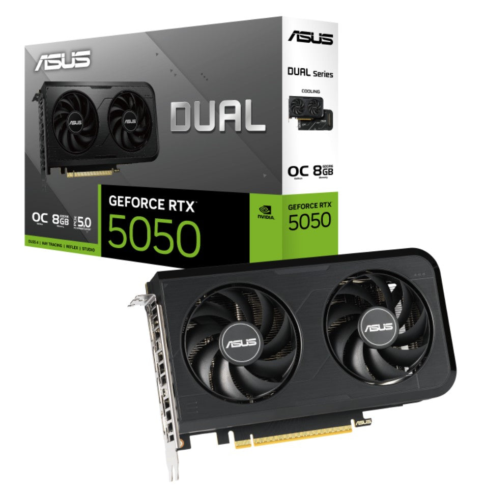ASUS ASUS nVidia GeForce DUAL-RTX5050-O8G RTX5050 8GB GDDR6 OC Edition 2647MHz Boost Clock, RAM 20Gbps, 433 AI TOPs, Digital 