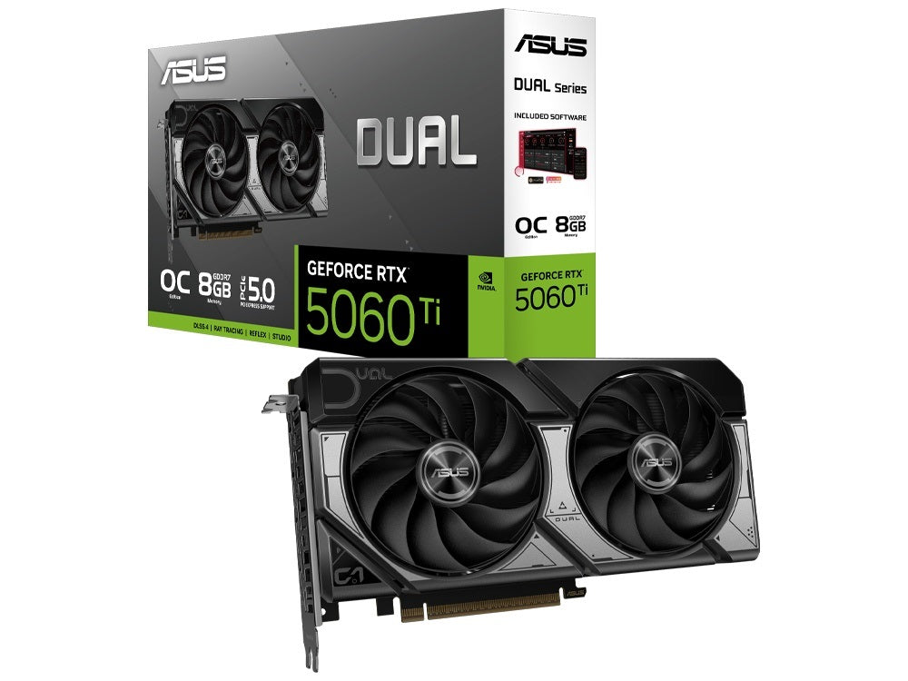 ASUS ASUS nVidia GeForce PRIME-RTX5060TI-O8G RTX 5060 Ti 8GB GDDR7 OC Edition 2617 MHz Boost Clock, RAM 28Gbps, 772 AI TOPs, 