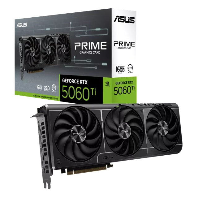 ASUS nVidia GeForce PRIME RTX™ 5060 Ti 16GB GDDR7, 4608CUDA, 2602MHz,16GBGDDR7, 28Gbps,128bit, PCIe5.0, 7680x4320, HDMI2.1b, DP2.1b