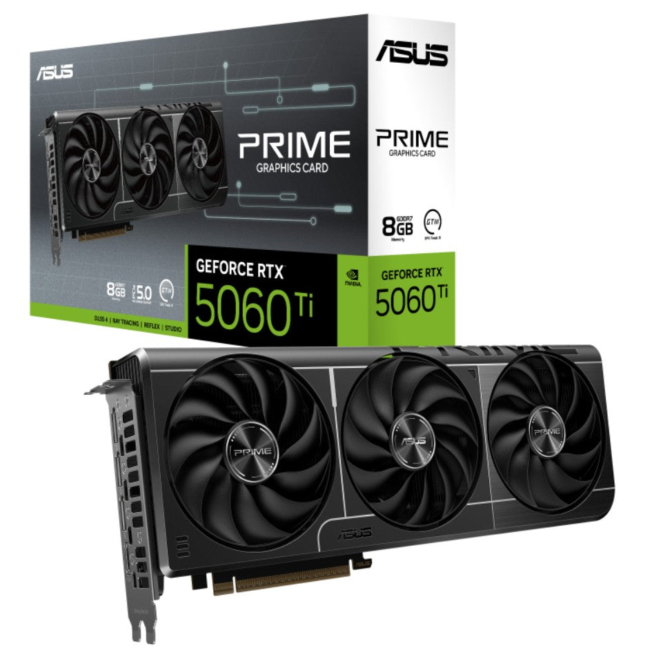 ASUS ASUS nVidia GeForce PRIME-RTX5060TI-8G RTX 5060 Ti 8GB GDDR7  2572MHz Boost Clock, RAM 28Gbps, 759 AI TOPs, Digital Max 