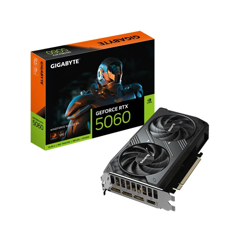 Gigabyte Gigabyte GeForce RTX™ 5060 WINDFORCE 2 MAX OC 8G, 2512MHz, CUDA 3840, 28Gbps, GDDR7, 128 bit, PCI-E 5.0, PSU 550W, D