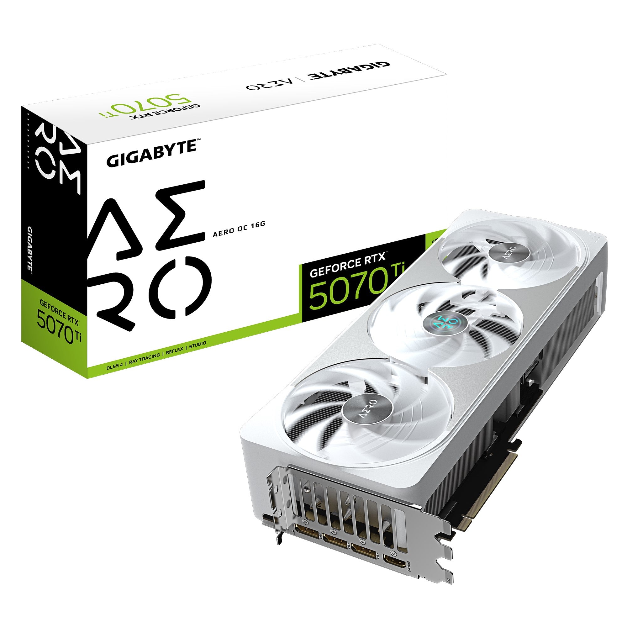 Gigabyte Gigabyte GeForce RTX™ 5070 Ti AERO OC 16G, 2588 MHz, CUDA 8960, 28 Gbps, GDDR7, 256 bit, PCI-E 5.0, PSU 750W, Displa