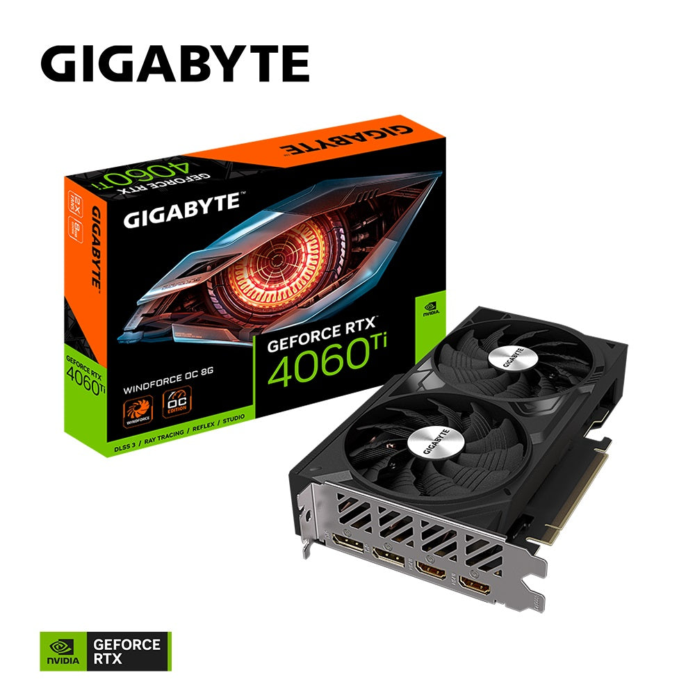 Gigabyte (LS) Gigabyte nVidia GeForce RTX™ 4060 Ti WINDFORCE OC 8G, 2550 MHz, CUDA 4352, 18 Gbps, GDDR6, 128 bit, PCI-E 4.0,5