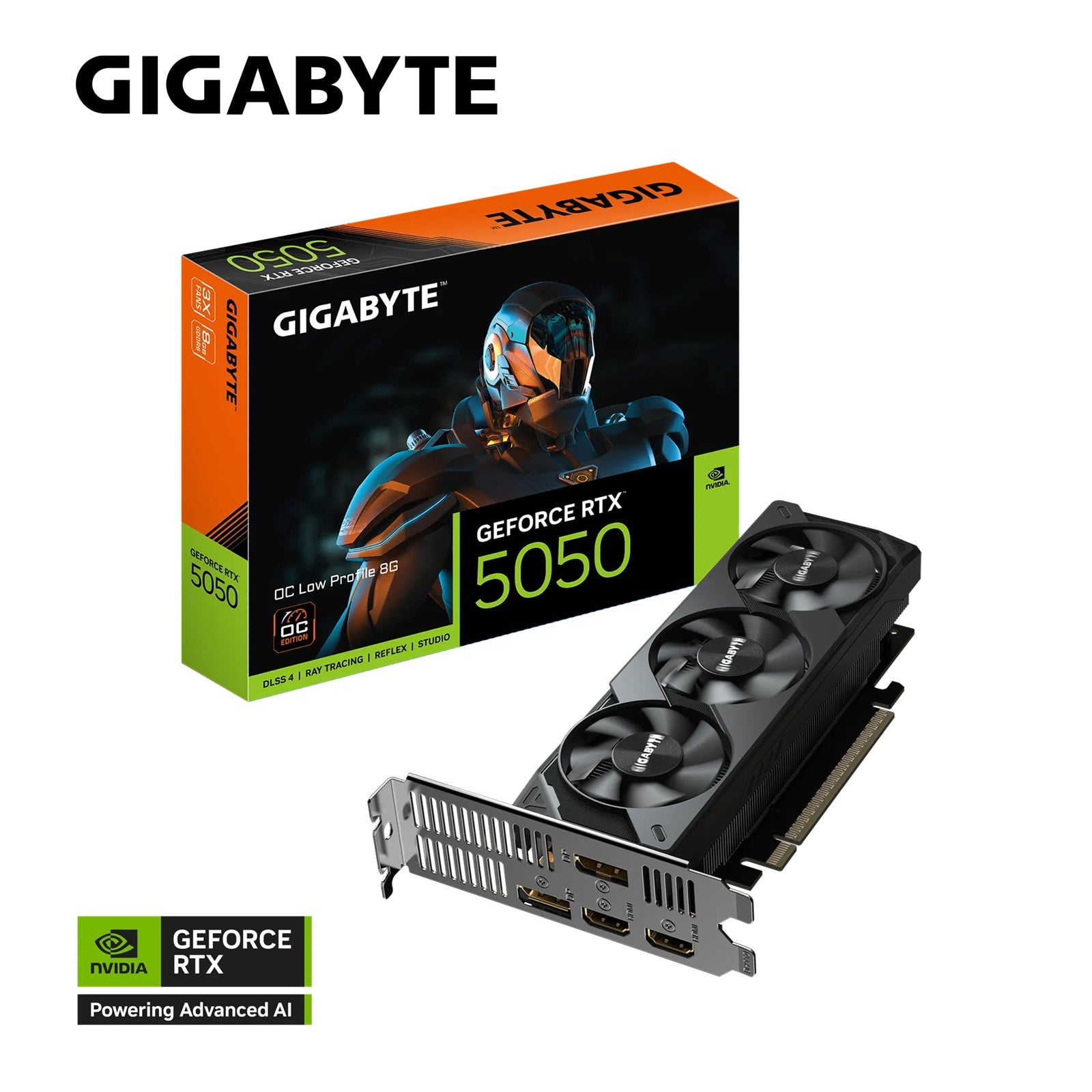 Gigabyte (LS) Gigabyte GeForce RTX™ 5050 OC Low Profile 8G, 20 Gbps, GDDR6, 128 bit, PCI-E 5.0, DirectX 12 API, PSU 550W, 8 P