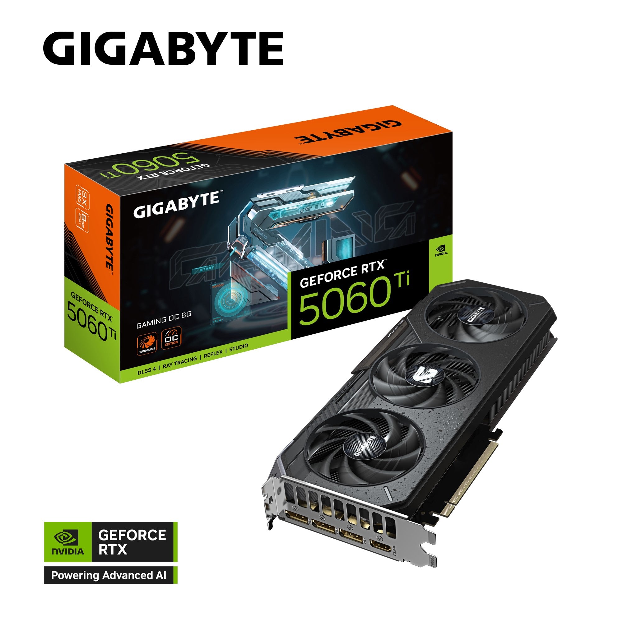 Gigabyte Gigabyte GeForce RTX™ 5060 Ti GAMING OC 8G, 2647 MHz, CUDA TBD, 28 Gbps, GDDR7, 128 bit, PCI-E 5.0, PSU 650W, Displa
