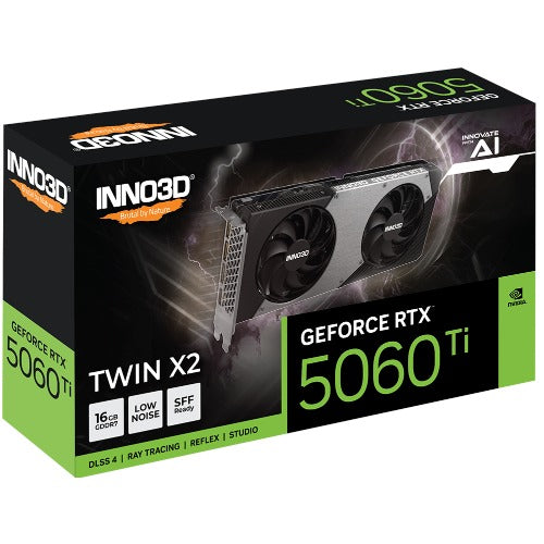 INNO3D nVidia GeForce RTX 5060 Ti TWIN X2 16GB GDDR7, 2572MHz Boost Clock, RAM 28Gbps, 3xDP, 1xHDMI 250x116x41mm
